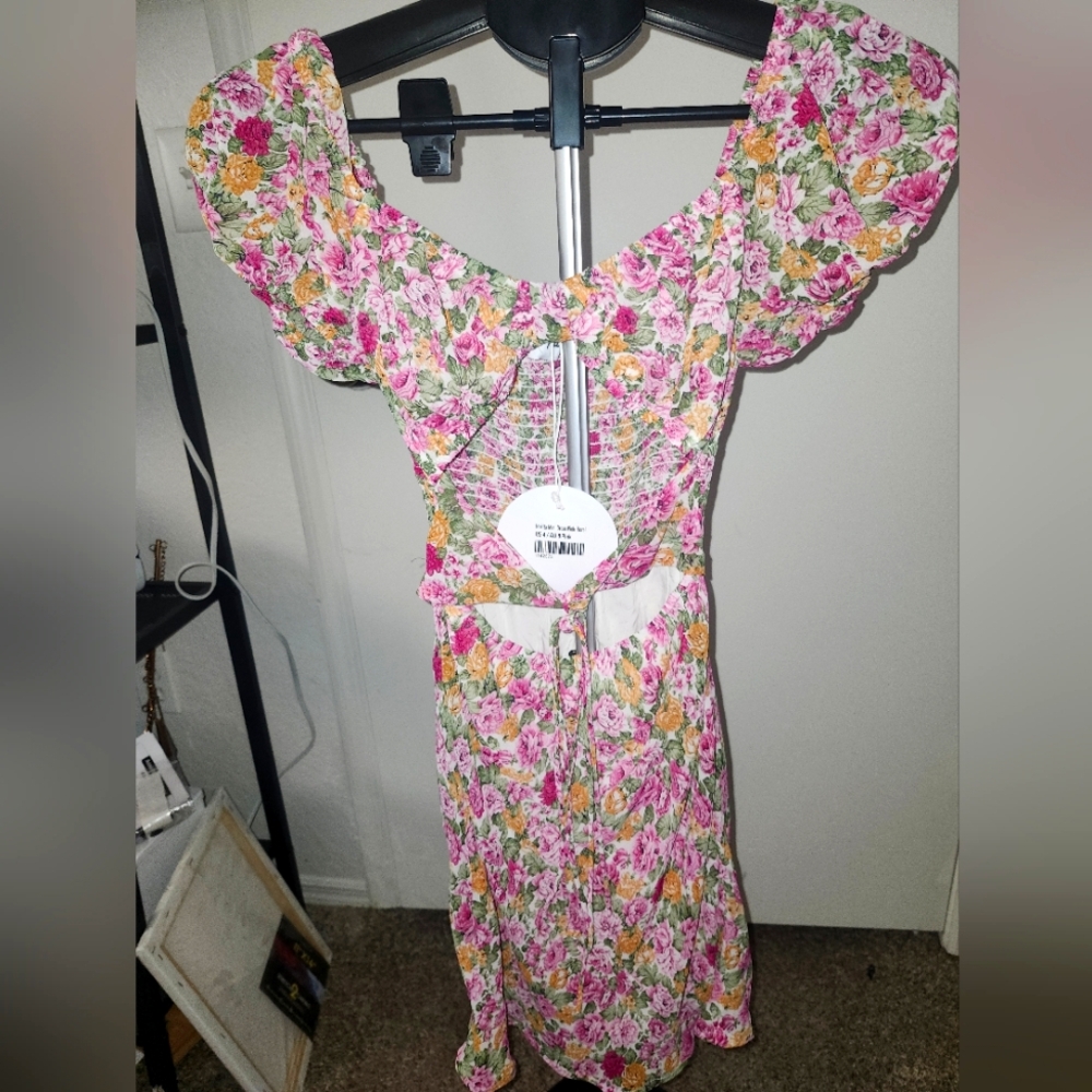 Princess Polly Floral Dress - Pink and Green